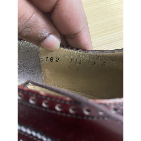 SALVATORE FERRAGAMO Burgundy All Leather Wingtip Oxfords Men\'s Shoes size 10D main image 5